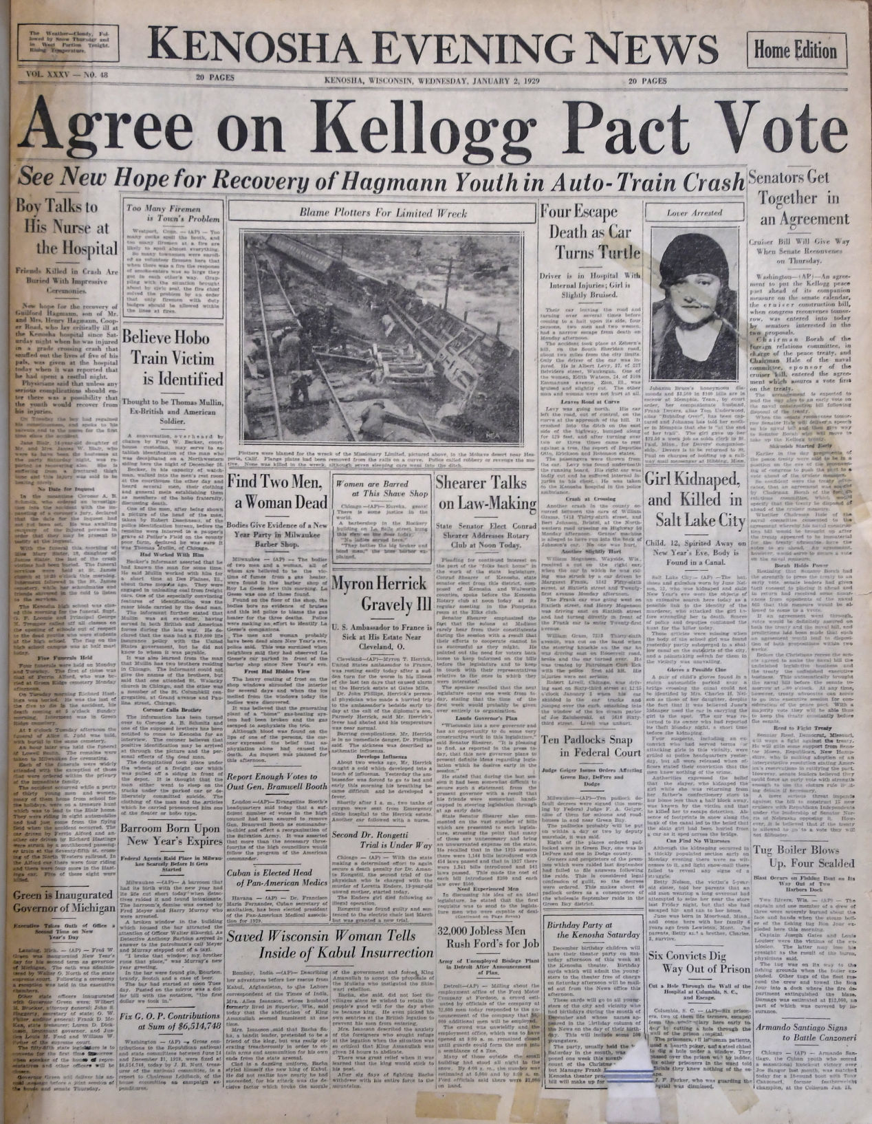 HISTORIC FRONT PAGE
